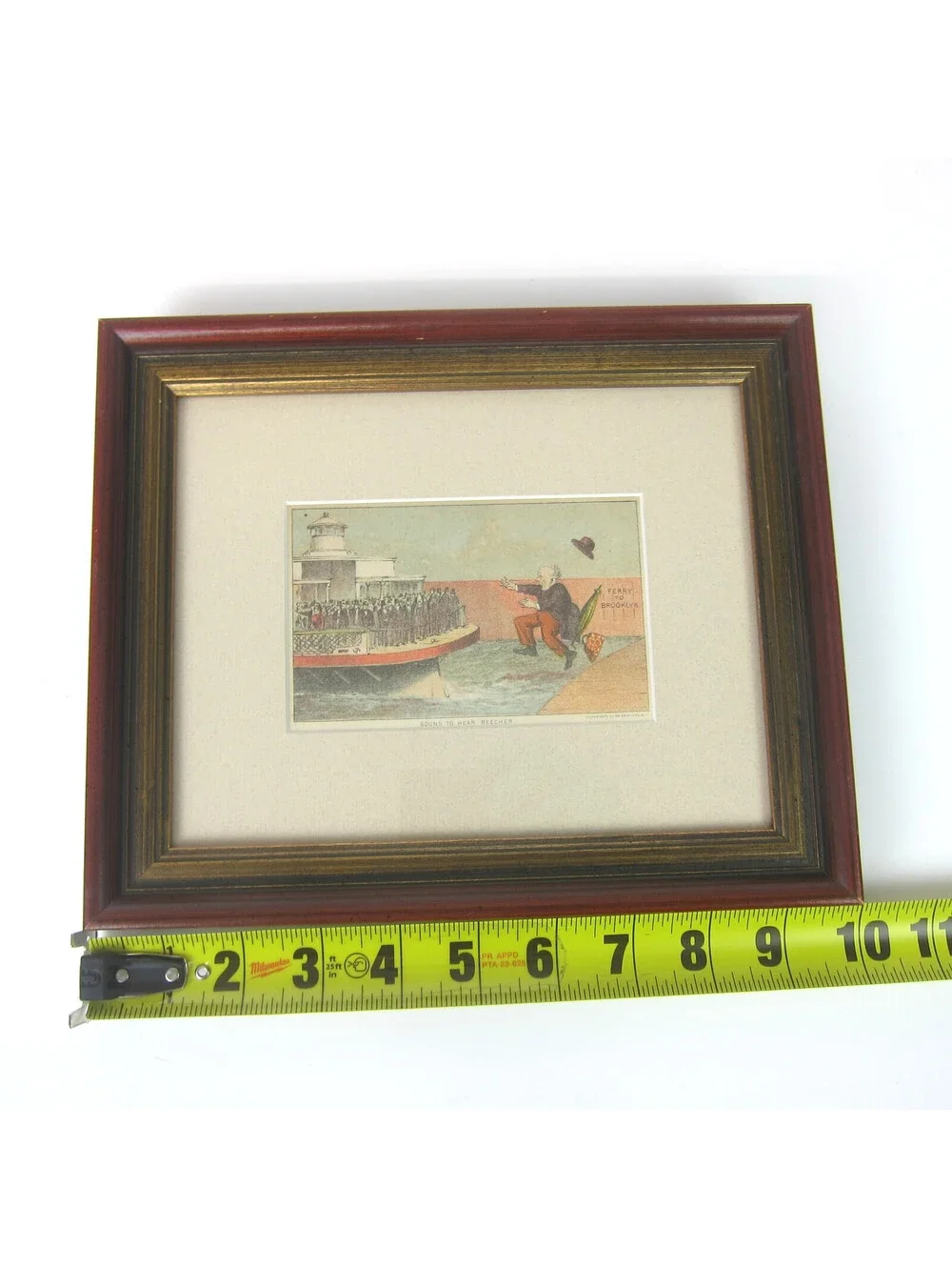 Currier & Ives Litho Print Bound To Hear Beecher Brooklyn Ferry Antique 1870s